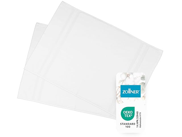 Lot de deux tapis de bain en coton blanc à bordure ZOLLNER