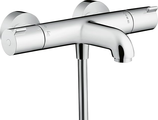 Thermostatique de bain chromé en applique hansgrohe Ecostat