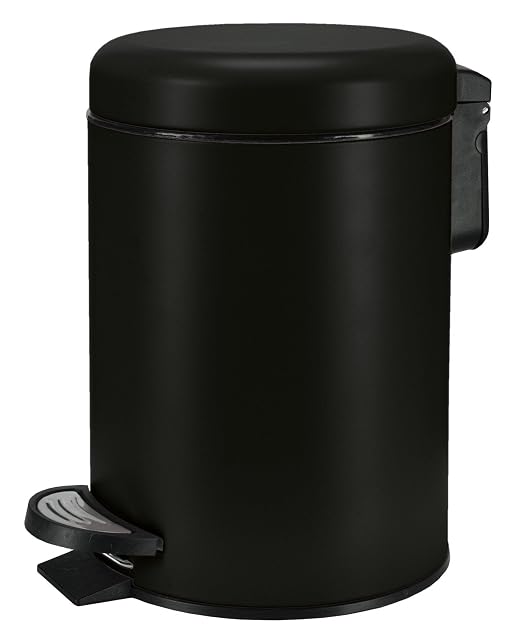 Poubelle de salle de bain à pédale Kleine Wolke ONE noir mat, 3 litres