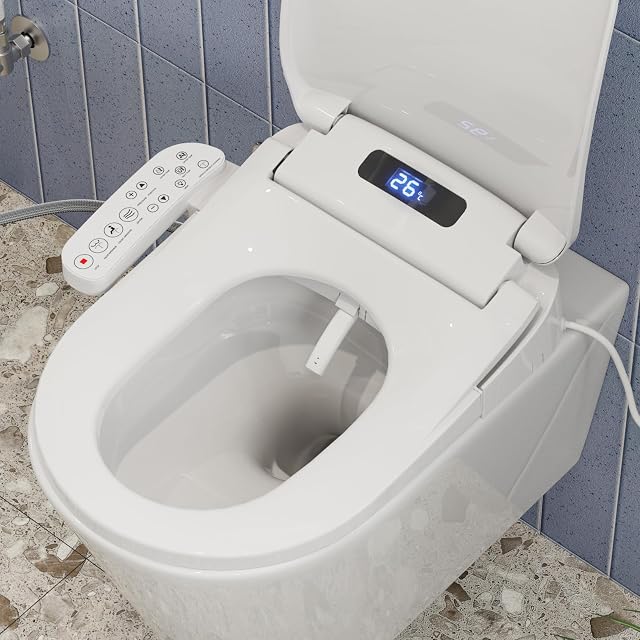 Abattant lavant électrique connecté HOROW avec panneau de commande latéral