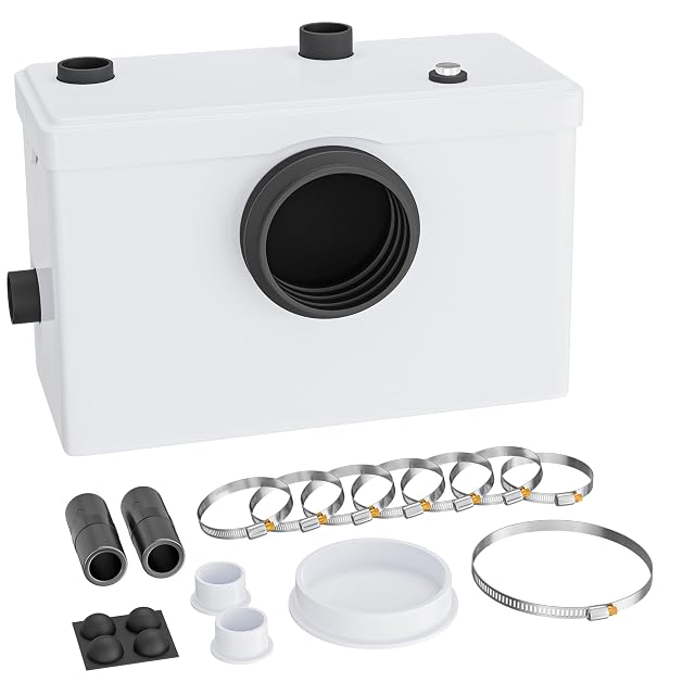 Pompe broyeuse Wiltec 600 W avec raccordement WC et deux entrées de 40 mm