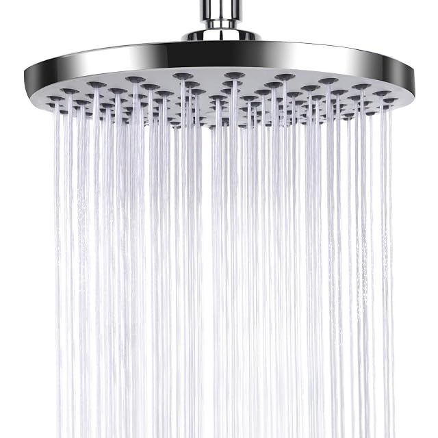 Pomme de douche de pluie ronde en acier inoxydable AiQInu, 20 cm de diamètre