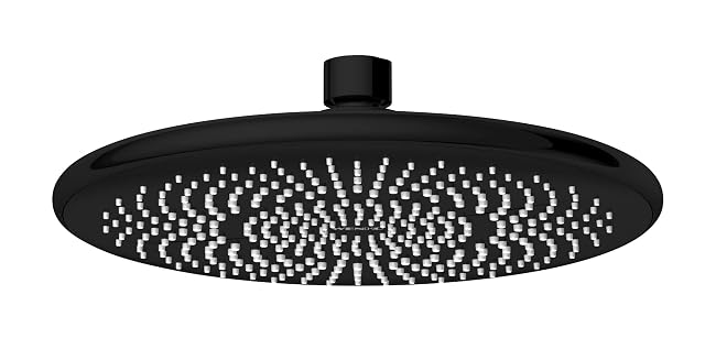 Pomme de douche de pluie ronde noire économe en eau WENKO, 22,5 cm