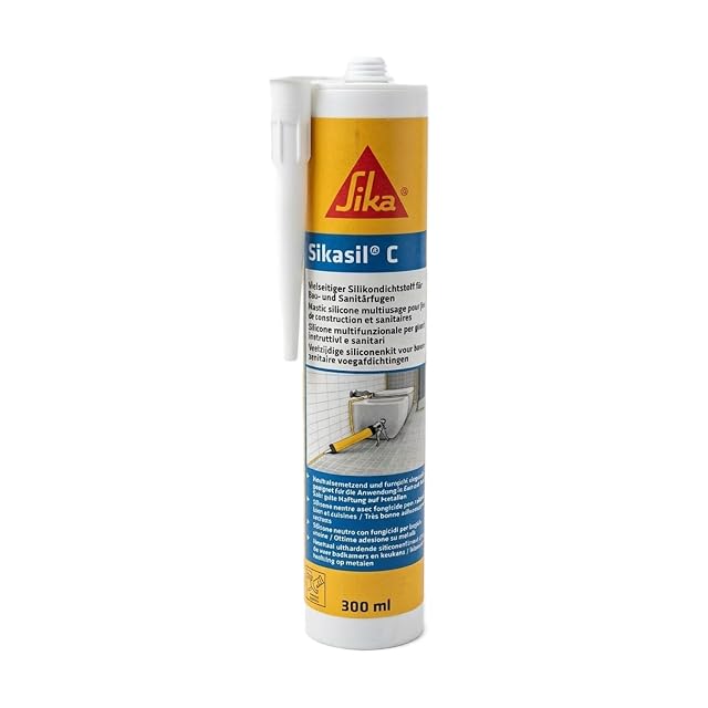 Cartouche de mastic silicone sanitaire Sika Sikasil C en blanc