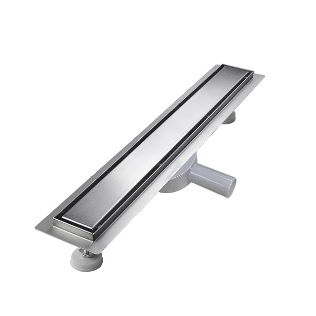 Caniveau de douche en acier inoxydable sunrik de 90 cm à siphon rotatif