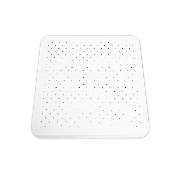 Tapis de douche antidérapant carré en caoutchouc naturel KMINA, 43 sur 43 cm