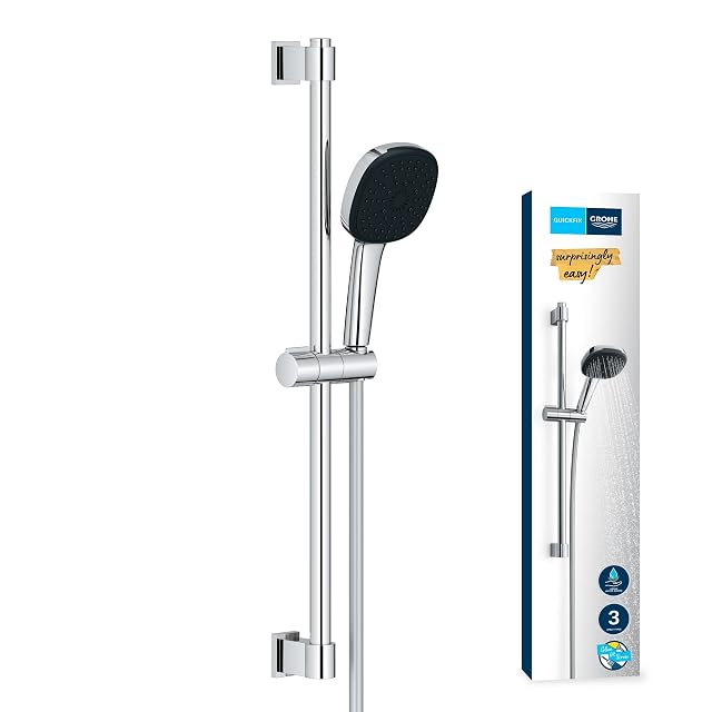 Ensemble de barre de douche carré chromé GROHE Vitalio Comfort 110