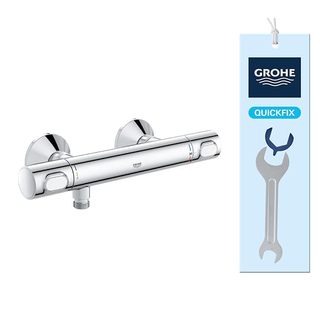Mitigeur thermostatique de douche chromé GROHE Precision Flow