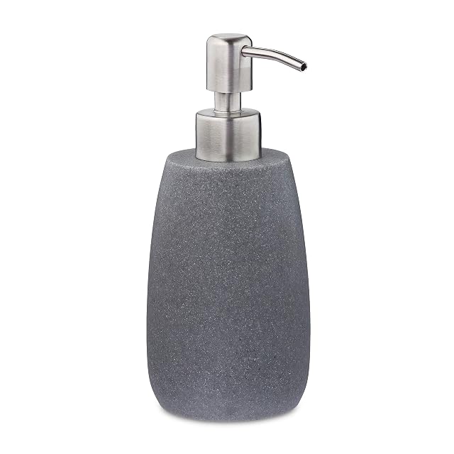 Distributeur de savon en pierre reconstituée gris béton Relaxdays