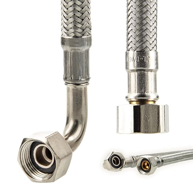 Flexible d’alimentation tressé inox tecuro avec coude à 90 degrés