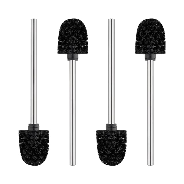 Brosses WC noires Ibergrif à manche en acier inoxydable