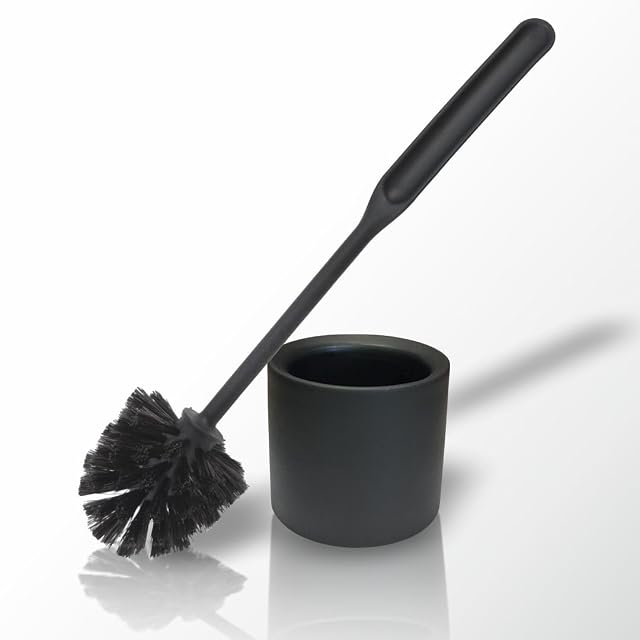 Brosse WC noir mat York avec son support