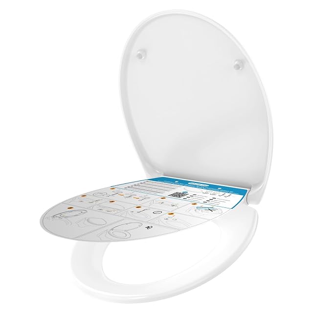 Abattant de WC ovale blanc en duroplast avec fermeture douce YEAUPE PRO