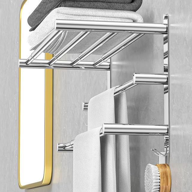 Porte-serviettes double extensible CAXIMSY en inox poli