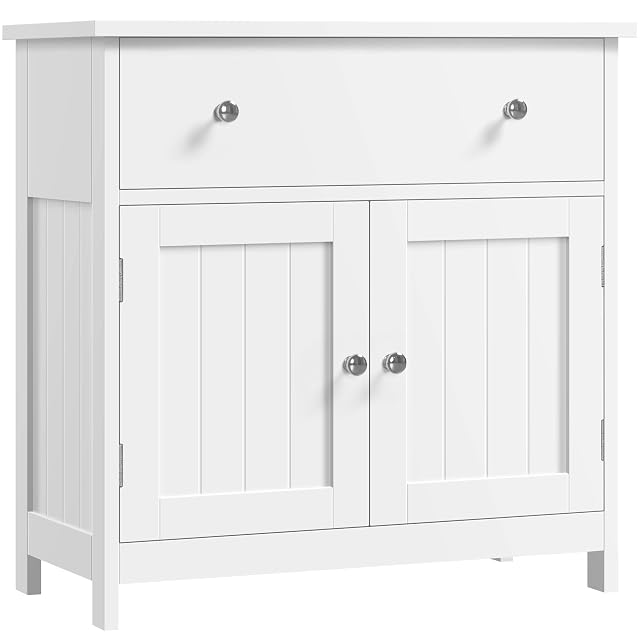 Meuble de lavabo blanc à un tiroir et deux portes Yaheetech