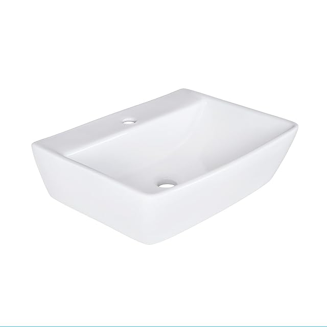 Lavabo mural rectangulaire en céramique blanche Belvit, 50 cm
