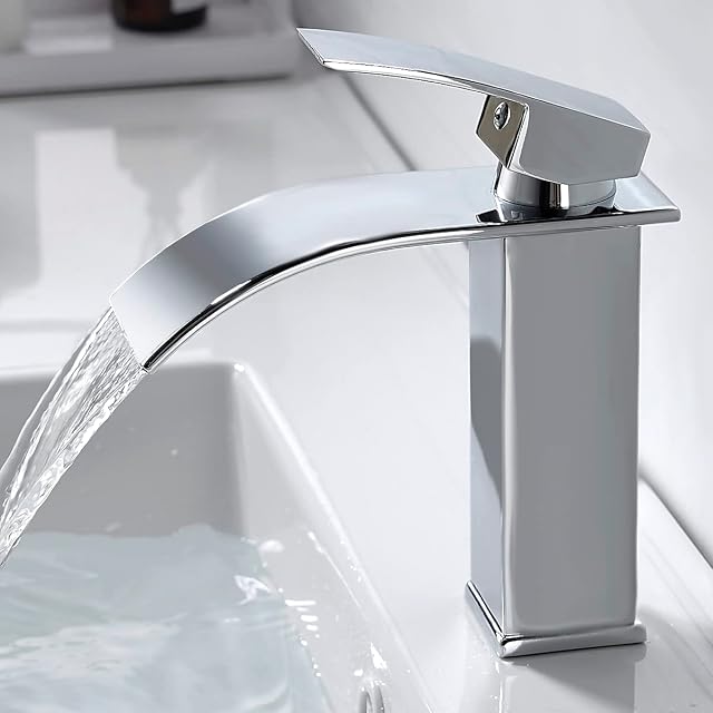 Mitigeur de lavabo cascade chromé kisimixer à finition PVD